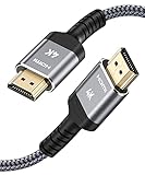 SNOWKIDS 4K HDMI Kabel 2Meter,HDMI Kabel 4K@60Hz Nylon Geflecht Vergoldete Anschlüsse mit...