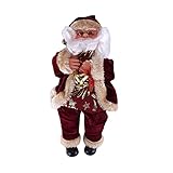 Weihnachten Deko Figur Weihnachtsmann mit Glocken Weihnachtsmannfigur Sitzend Nikolausfigur Santa...