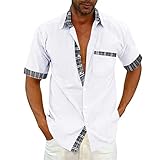 Herren Hemd Businesshemd Kurzarm Freizeithemd Herrenhemden Casual Regular Fit Bügelfrei Business...