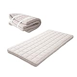 EMOOR Japanische Gepolsterte Futon Matratze Machi 140 x 202 cm, Grau, Urethan- und Polyester (Fest)...