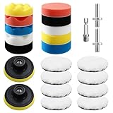 80mm Polierschwämme Pads,23 Stück Polierset Auto,Polieraufsatz Akkuschrauber Auto,Akkuschrauber...