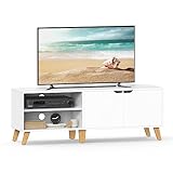 VASAGLE TV-Schrank, Fernsehtisch mit 2 Türen, 140 cm lang, TV-Regal für Fernseher bis zu 60 Zoll,...