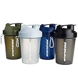 Smartshake Lite 4-Pack Protein Shaker Bottle 400 ml | 13.5 oz - Leakproof Screw-on Lid - BPA Free...