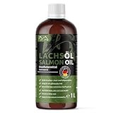 Greenpet Lachsöl für Hunde & Pferde 1 Liter - Omega 3 Natur Fischöl für vitale Haut &...