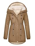 TOMEEK Damen Winterjacke Warm Wintermantel Lang Winterparka mit Teddyfell Gefüttert Kapuzenmantel...