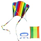 VIKY® Drachen Kinder, Rainbow Flugdrachen Kinder, Pocket Kite Medium, Einleiner Drachen...