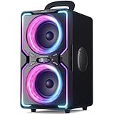 AKONE Party Bluetooth Lautsprecher, 240W Musikbox Bluetooth Groß, Loud Sound Partybox, Natur Super...