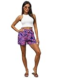 OZONEE Damen Sommer Shorts Strandshorts High Waist Paperbag Hocher Bund Freizeitshorts Weite Lose...