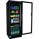 Getränkekühlschrank ZKB 360 schwarz Flaschenkühlschrank Kühlschrank mit Glastüre Gastro...