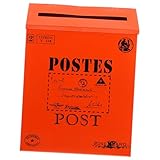 DEARMAMY Vintage Briefkasten aus Robustem Eisen mit Zeitungshalter Wandmontage Dekorativer Retro...