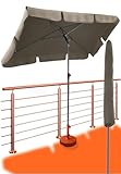4smile Sonnenschirm Balkon SunnyShade Plus, mit Sonnenschirmhülle - Sonnnenschutz Balkon SET, Taupe...