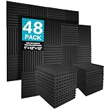 JBER 48 stück Akustikschaumstoff Akustikschaumplatten, 2,5 x 30,5 x 30,5 cm Schallabsorber...
