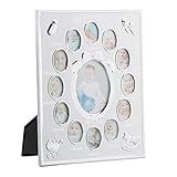 Relaxdays Babybilderrahmen, first year, Monatsbilderrahmen Alu, 12 Monate, 29 x 24 cm, Collage zum...