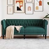 WEMYUFURN 2-Sitzer Chesterfield Sofa aus strapazierfähigem Stoff mit Dicker Polsterung...