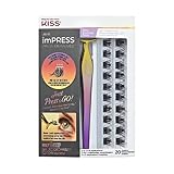 KISS imPRESS Falsies Press On Lashes Selbstklebende Wimpern 1-Step, Glam Volume, Schwarz, Kein...