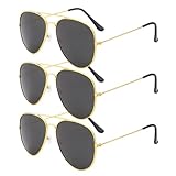 TUONYIS 3 Stück Sonnenbrille Herren Polarisiert Pilotenbrille, Metallrahmen Brille Fahrerbrille...