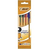 BIC 872725 Kugelschreiber Cristal fine, 4-er Packung, Blau/Grün/Schwarz/Rot, 1 Stück (4er Pack)