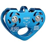 ALPIDEX Seilrolle Tandem Pulley Umlenkrolle Doppelseilrolle - geeignet für Stahlseile 8-12 mm Ø...