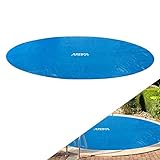 Arebos Pool Solarabdeckplane rund Ø 4,57m Blau | Solarplane Stärke 120 µm | Solarfolie...