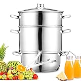 Vigevee 8L Dampfentsafter, Edelstahl Entsafter Saftpresse Durchmesser Ø26cm ideal für Saft und...