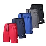 fovdtaa 5er-Pack Herren Sport Shorts mit Taschen und elastischem Bund, schnell trocknende Workout...