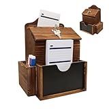 Vorschlagsbox mit Schlitz, Beschwerdebox – Wandmontierter Holzbriefkasten mit 2 Fächern für...