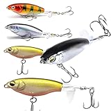 SupRovare 5 Stück Angelköder, Kunstköder Wobbler Hecht, Fisch Köder für Zander Forellen Wobbler...