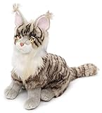 Uni-Toys - Maine-Coon-Katze, sitzend (grau) - 30 cm (Höhe) - Plüsch-Katze - Plüschtier,...