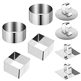 ZYETGH Dessertringe, 4 Stück Servierringe 8cm Tortenring Klein Edelstahl Kuchenring...