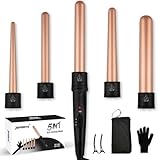 5 in 1 Lockenstab Set - janelove 10-32mm Keramik Lockenstab mit Verschiedenen Aufsätzen für Große...
