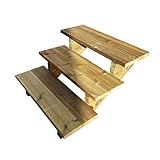 Vinuovo- Berlin - Gartentreppe Holz 3 Stufen - H 54 cm - OHNE Setzstufen, Breite 80 cm -...