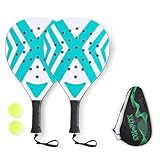 Fegtrtyoa 2 Stück Beach Tennis Schläger Tennisracket Sport Kontrollschläger mit Smart Holes...