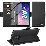 Giyer Handyhülle für Samsung Galaxy A6 Hülle mit Schutzfolie, Schutzhülle Galaxy A6 2018 PU...