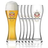 ERDINGER Weizenbierglas 0,5 l Set - 6 Weizenbiergläser 0,5 l - Ideale Weissbiergläser - ERDINGER...