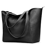 KALIDI Handtasche Damen Shopper Tasche Tote Bag PU Leder Große Schultertasche mit Reißverschluss...