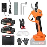 Akku Astschere mit LCD Anzeige, Schnurlose Elektrische Gartenschere mit 2 x 2000mAh Batterien und...