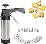 Set – Edelstahl Keksdekorationsset mit 13 Scheiben und 8 Spritztüllen zum Backen, perfekt für...
