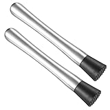 PXARMYYXGS 2 STK Edelstahl Cocktail Stößel, Cocktail Stampfer, Eiscrusher, Caipirinha Stößel,...