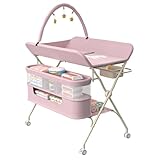 Belfoyer Wickeltisch Baby Pliable mit Spielbogen & Doppelter Aufbewahrung – Klappbare...