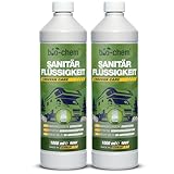 bio-chem Sanitärflüssigkeit für Campingtoilette - 2x 1 L inkl. Dosierbecher - Mikrobiologischer...