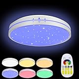 Froadp 60W Modern LED Deckenleuchte Dimmbar mit Fernbedienung 2800-6500K Energiesparende Deckenlicht...