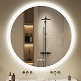 S'bagno Runder-Badspiegel-mit-Beleuchtung-100cm, Badezimmerspiegel-mit-Beleuchtung-und-Bluetooth,...