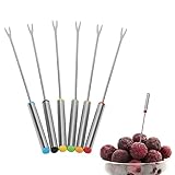 6 Stück/Set Fruchtgabeln Edelstahl Schokoladenkäse Dessert Fondue Topf Gabeln Küchenwerkzeug...
