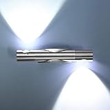 Lightess LED Wandleuchte Innen Wandspots Silber Flurlampe Wand Drehbar Up and Down Wandlampe flur...