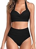 Octopus Trendiger Damen Bügel Bikini 2tlg. Bademode Set High Waist Slip f5517 Farbe:...