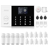 XNH GSM/WLAN Smart Home Sicherheitssystem, Alarmanlage Haus, Alarmanlage Wohnung mit APP, 24 Stück:...