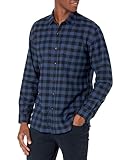 Amazon Essentials Herren Langarmhemd aus Flanell (in Übergröße erhältlich), Blau Schwarz...