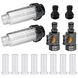 Wasserfilter Wohnmobil 2 Stück, Vegena Wasser Vorfilter 3/4 Zoll mit 8 Ersatzsieb und...