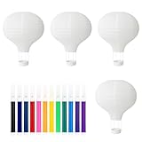 Heißluftballon Deko, 16-teiliges Set mit Lampions und Buntstiften, Perfekt für Hochzeiten,...