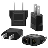 TISHOW 4 Stück Reiseadapter USA Netzadapter Adapterstecker Adapter USA Deutschland Stecker USA auf...